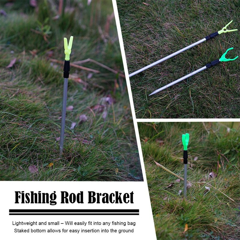 Kovový držiak na rybársky prút, nastaviteľný, jednoduchý rybársky držiak, pevná vložka do zeme, prút typu Y, ultra krátky, prenosný rybársky článok