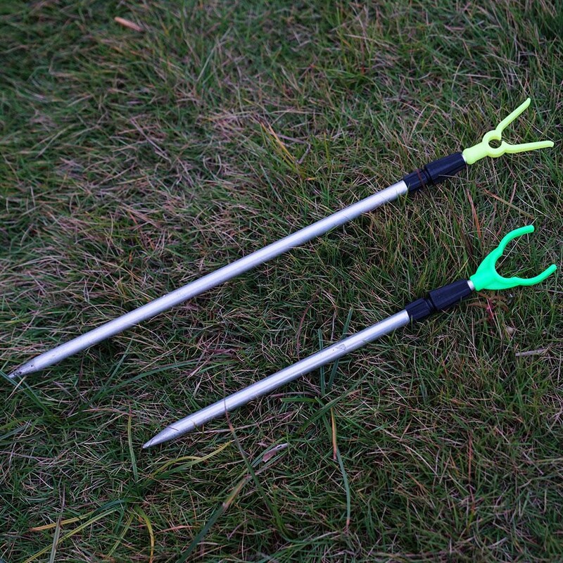 Kovový držiak na rybársky prút, nastaviteľný, jednoduchý rybársky držiak, pevná vložka do zeme, prút typu Y, ultra krátky, prenosný rybársky článok