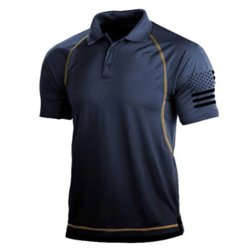 Tricouri de drumeții de vară Bărbați, în aer liber, ocazional, cu rever, tricouri sportive cu mânecă scurtă, tricouri tactice, respirabile, cu mânecă scurtă