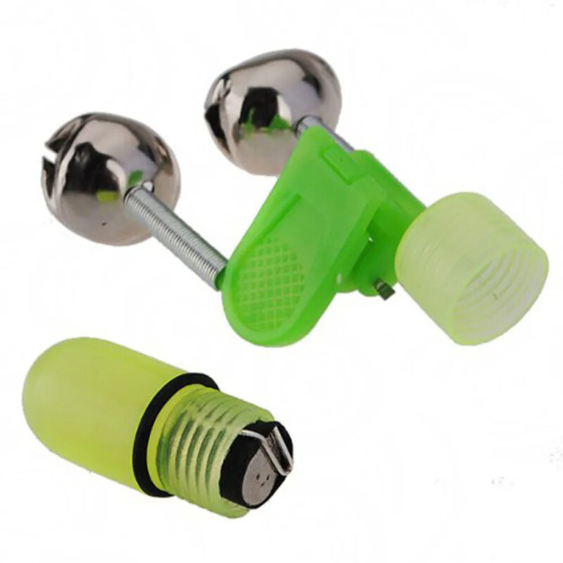 10 ks LED nočný rybársky prút Bite Bait Alarm Svetlo Dvojité zvončeky Klip Alerter Morský rybolov Praktické nástroje Preferenčná cena