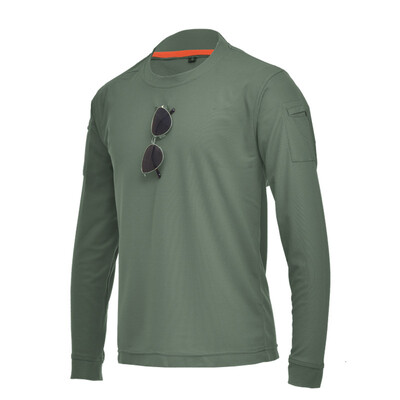 Obožavateljska majica dugih rukava Muška široka rastezljiva majica s O-izrezom za vanjsko planinarenje, penjanje i trening