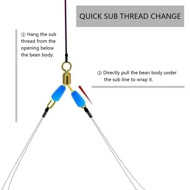 10kom Okretni prsten u obliku slova Y za svemirski grah Dvostruke udice Konop za pecanje Kontaktor Pribor za ribolov Ribolovni alati