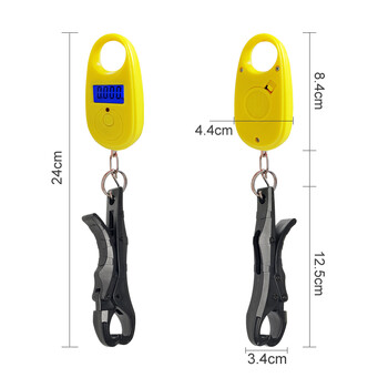 Fishing Grip Fish Clip Μίνι ψηφιακή ηλεκτρονική ζυγαριά με μπαταρία Πλαστική λαβή ψαριού για ταξί Εργαλείο εξωτερικού χώρου