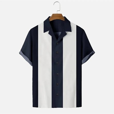 Kampiranje Clover Muška košulja kratkih rukava Ljetna majica Šareni grafički print Slim Fit Sportska odjeća bez gumba Moda 5XL