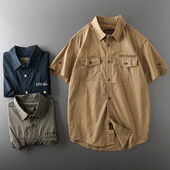 Ljetne pamučne ležerne košulje kratkih rukava Tanke široke muške borbene taktičke kargo radne majice u vojnom stilu M-5XL