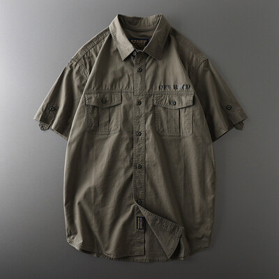 Ljetne pamučne ležerne košulje kratkih rukava Tanke široke muške borbene taktičke kargo radne majice u vojnom stilu M-5XL