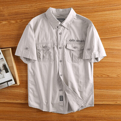 Ljetne pamučne ležerne košulje kratkih rukava Tanke široke muške borbene taktičke kargo radne majice u vojnom stilu M-5XL