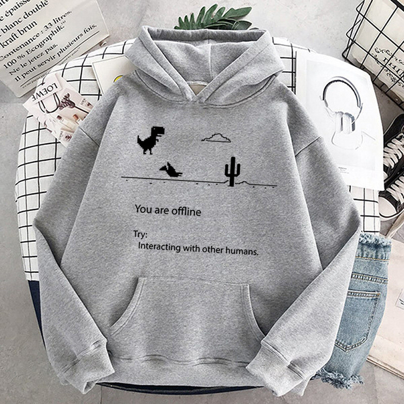 Prekogranična dostava jesen i zima novi sweatshirts Harajuku majice za parove personalizirane retro dinosaur hoodice sweatshirts