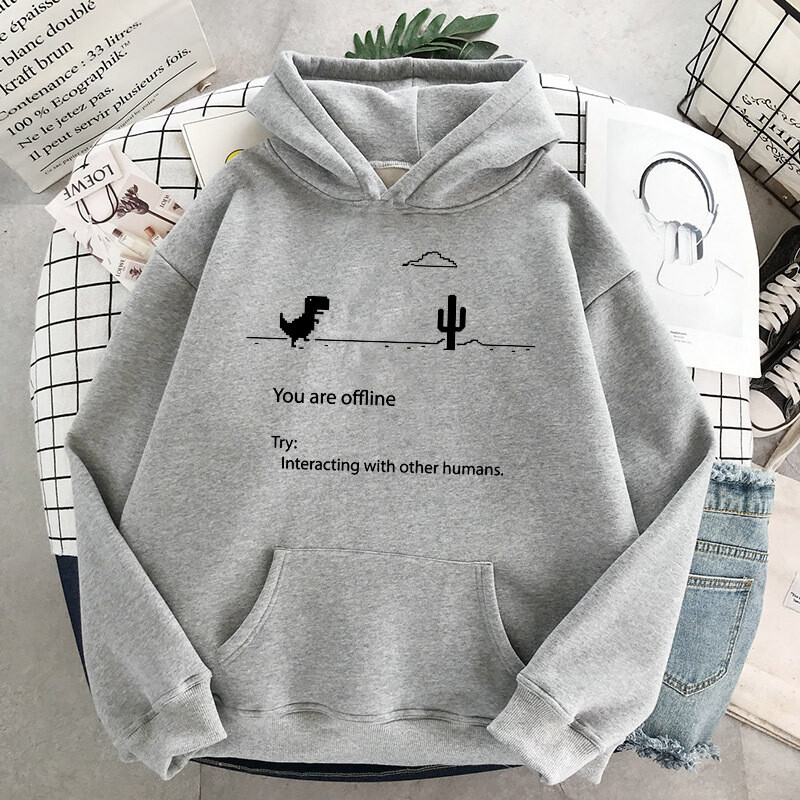 Prekogranična dostava jesen i zima novi sweatshirts Harajuku majice za parove personalizirane retro dinosaur hoodice sweatshirts