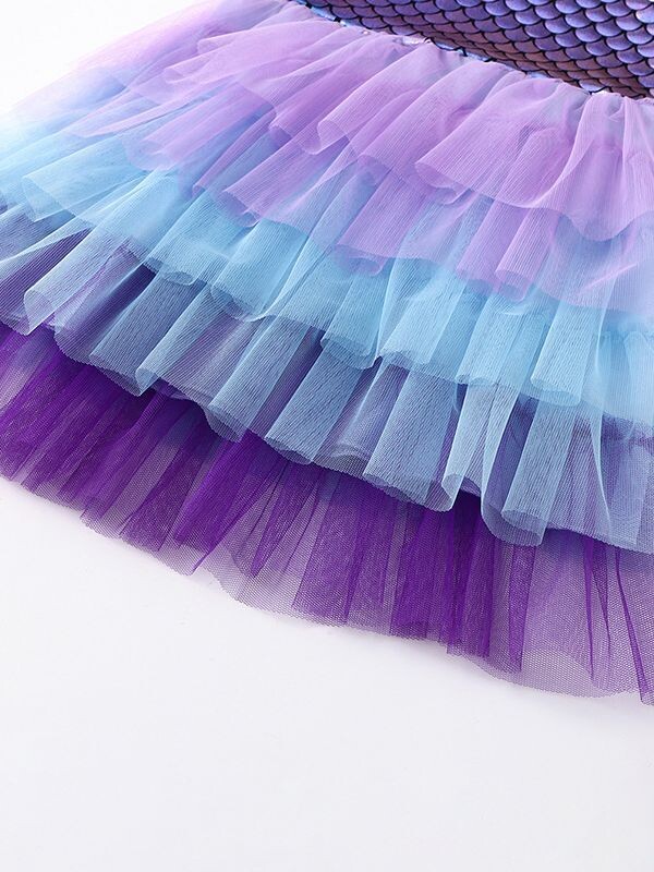 Haljina od riblje krljušti, haljina za djevojčice, haljina sirena, tutu suknja, haljina princeze, mrežasta tutu, torta