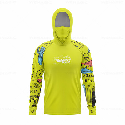 Pelagické vybavenie Pánske rybárske tričko s kapucňou a dlhým rukávom Rybárske oblečenie Rybárske tričko s UV ochranou Rybárske tričko Rybárske oblečenie