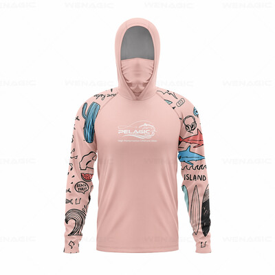 Pelagické vybavenie Pánske rybárske tričko s kapucňou a dlhým rukávom Rybárske oblečenie Rybárske tričko s UV ochranou Rybárske tričko Rybárske oblečenie