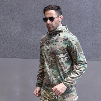 Ανδρικό Tactical Waterproof Bomber Jacket Summer Hunting Ελαφρύ ανδρικό καμουφλάζ παλτό ανεμοθραύστης πολλαπλής κάμερας