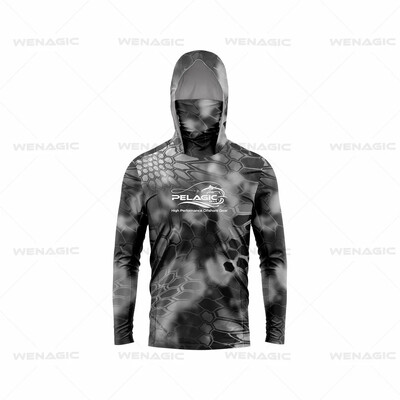 Pelagic Gear Nauji žvejybos marškinėliai Upf 50 ilgomis rankovėmis su gobtuvu veido dangtelis Camisa Pesca viršutiniai drabužiai, apsaugantys nuo UV spindulių, žvejybos veido kaukė, drabužiai