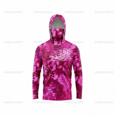 Pelagic Gear Nauji žvejybos marškinėliai Upf 50 ilgomis rankovėmis su gobtuvu veido dangtelis Camisa Pesca viršutiniai drabužiai, apsaugantys nuo UV spindulių, žvejybos veido kaukė, drabužiai