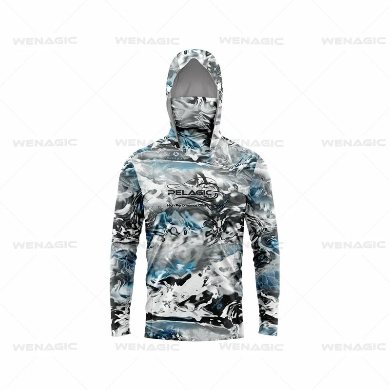 Pelagic Gear Nauji žvejybos marškinėliai Upf 50 ilgomis rankovėmis su gobtuvu veido dangtelis Camisa Pesca viršutiniai drabužiai, apsaugantys nuo UV spindulių, žvejybos veido kaukė, drabužiai