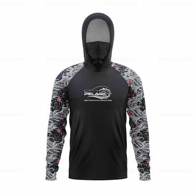 pelaginiai įrankiai Vyriški gaubtai Žvejybos marškinėliai ilgomis rankovėmis Žvejybos apranga žvejybos marškinėliai UV apsauga žvejybos marškinėliai Žvejybos drabužiai