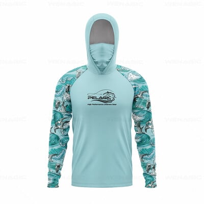 pelaginiai įrankiai Vyriški gaubtai Žvejybos marškinėliai ilgomis rankovėmis Žvejybos apranga žvejybos marškinėliai UV apsauga žvejybos marškinėliai Žvejybos drabužiai