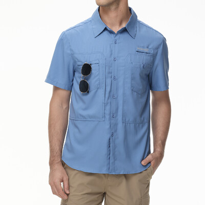 Muške majice za ribolov kratkih rukava UPF 50+ Zaštita od sunca Prozračna radna košulja za planinarenje Ležerna košulja s kopčanjem i džepom