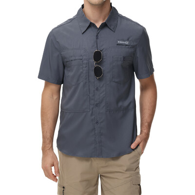 Muške majice za ribolov kratkih rukava UPF 50+ Zaštita od sunca Prozračna radna košulja za planinarenje Ležerna košulja s kopčanjem i džepom