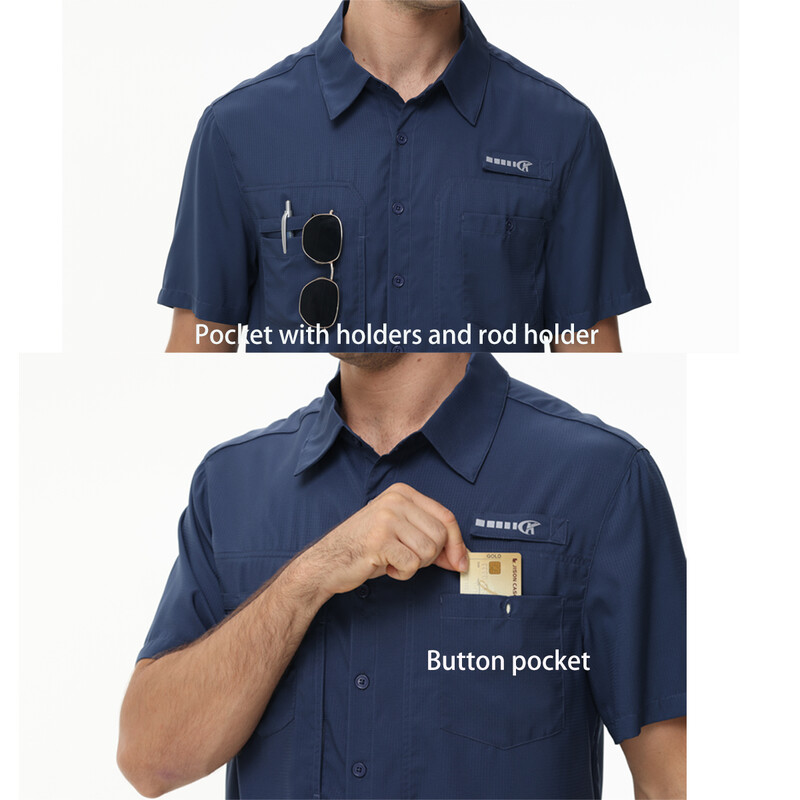 Muške majice za ribolov kratkih rukava UPF 50+ Zaštita od sunca Prozračna radna košulja za planinarenje Ležerna košulja s kopčanjem i džepom