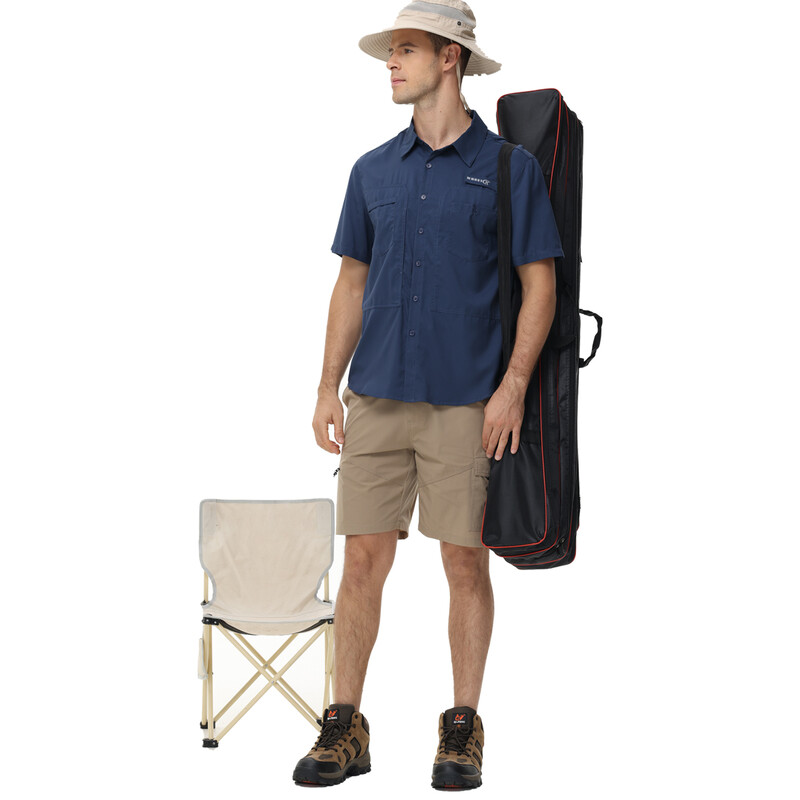 Muške majice za ribolov kratkih rukava UPF 50+ Zaštita od sunca Prozračna radna košulja za planinarenje Ležerna košulja s kopčanjem i džepom