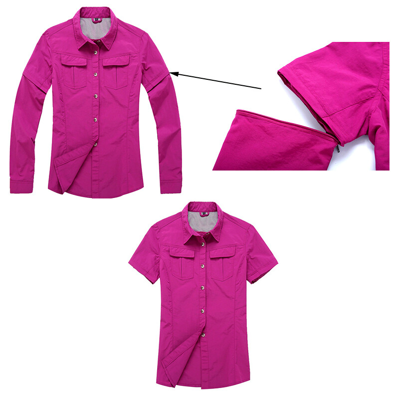 Majica za kampiranje, planinarenje, ženska ljetna, brza sušeća majica, kratkih rukava, penjanje, planinarenje, planinarenje, bluza s više džepova