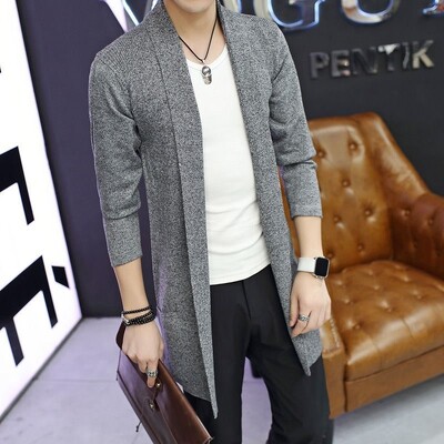 Muški jesensko-zimski pulover s dugim rukavima u nizu boja Patchwork pleteni labavi dugi kaput velikih veličina Muški kardigan Gornja odjeća