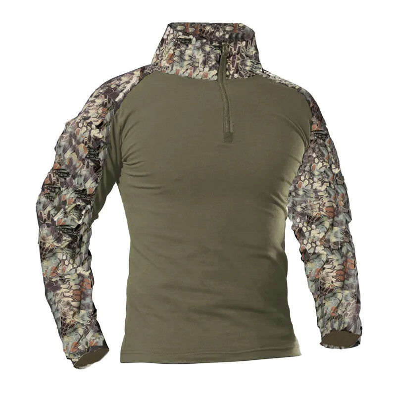 Camo Softair Combat Shirts Outdoor Uniform Taktické tričko Cargo Airsoft Paintball Bavlnené Pánske oblečenie Odolné voči opotrebeniu Outdoor