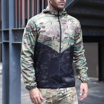 Ανδρικό Tactical Waterproof Bomber Jacket Summer Hunting Ελαφρύ ανδρικό καμουφλάζ παλτό ανεμοθραύστης πολλαπλής κάμερας