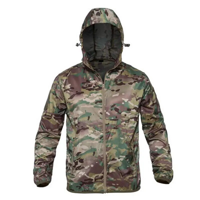 Ανδρικό Tactical Waterproof Bomber Jacket Summer Hunting Ελαφρύ ανδρικό καμουφλάζ παλτό ανεμοθραύστης πολλαπλής κάμερας