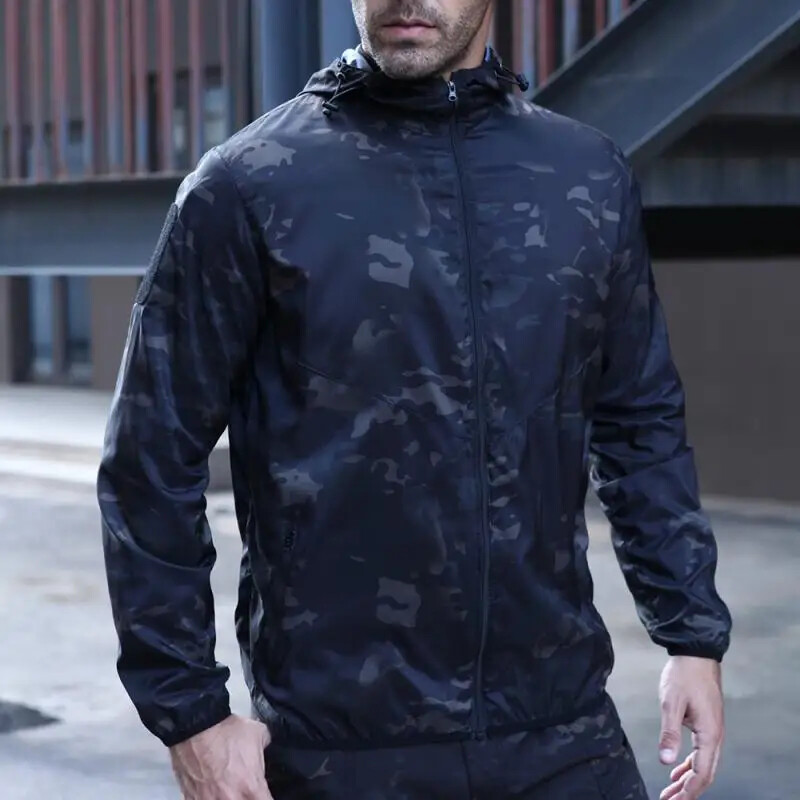 Pánska taktická nepremokavá bomber bunda, letná poľovnícka ľahká mužská maskáčová mäkká shellová multicam vetrovka