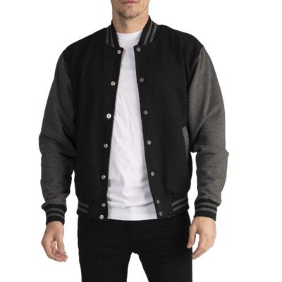 2024 m. Nauja, madinga vilna, laisvalaikio beisbolo uniforma, medvilnė, surišta įprastomis šonkaulių rankovėmis Firminiai drabužiai, vyriška striukė