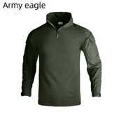 Tricou cu mânecă lungă pentru bărbați, broască militară, camuflaj, în aer liber, uscare rapidă, pantaloni scurți de drumeție Material flexibil Potrivire confortabilă