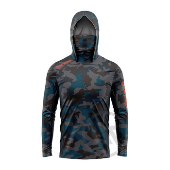 Fluor Camo Mask Hoodies Ризи, подходящи за риболов, лов, катерене, къмпинг, туризъм, слънцезащита на открито, дишащо облекло