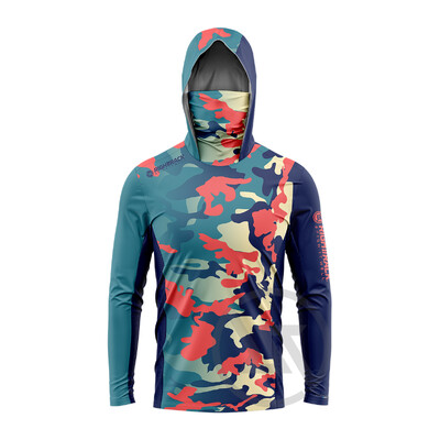 Fluor Camo maska Hoodies Majice prikladne za ribolov Lov Penjanje Kampiranje Planinarenje Zaštita od sunca na otvorenom Prozračna odjeća