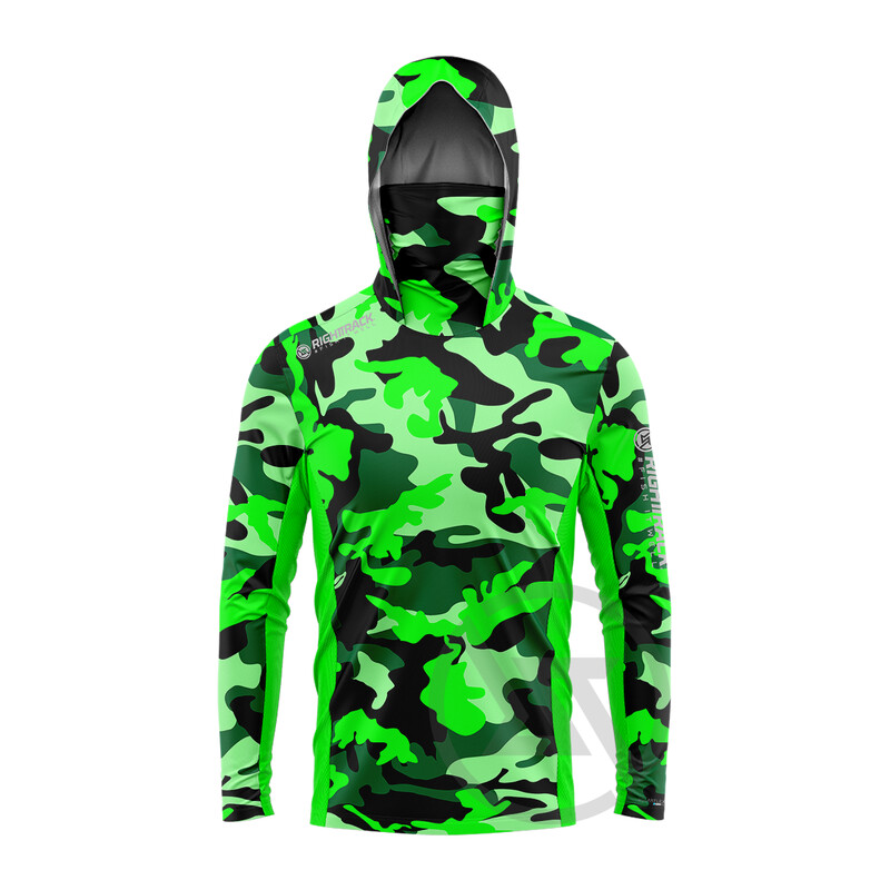 Fluor Camo maska Hoodies Majice prikladne za ribolov Lov Penjanje Kampiranje Planinarenje Zaštita od sunca na otvorenom Prozračna odjeća