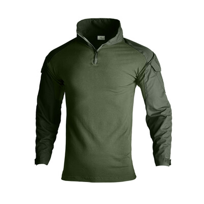 HAN WILD Pánske maskáčové tričko Softair, bojové tričká, cargo CP s dlhým rukávom, turistické, airsoftové, paintballové, bavlnené, taktické oblečenie na poľovníctvo