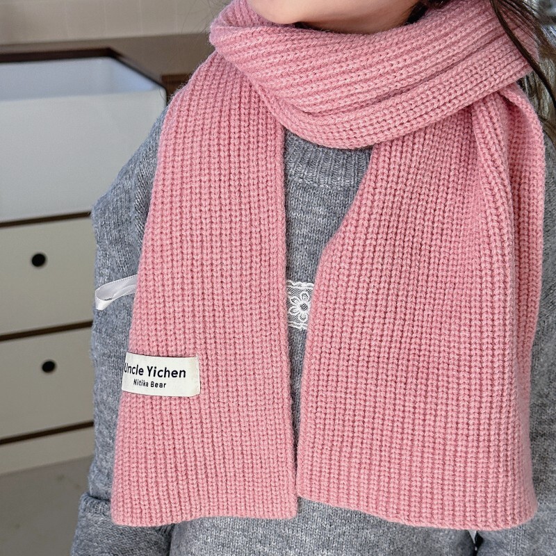 Chic dječji pleteni šal za dječake i djevojčice Jednobojni bijeli naljepnica Mali školjkasti zimski topli mekani šal