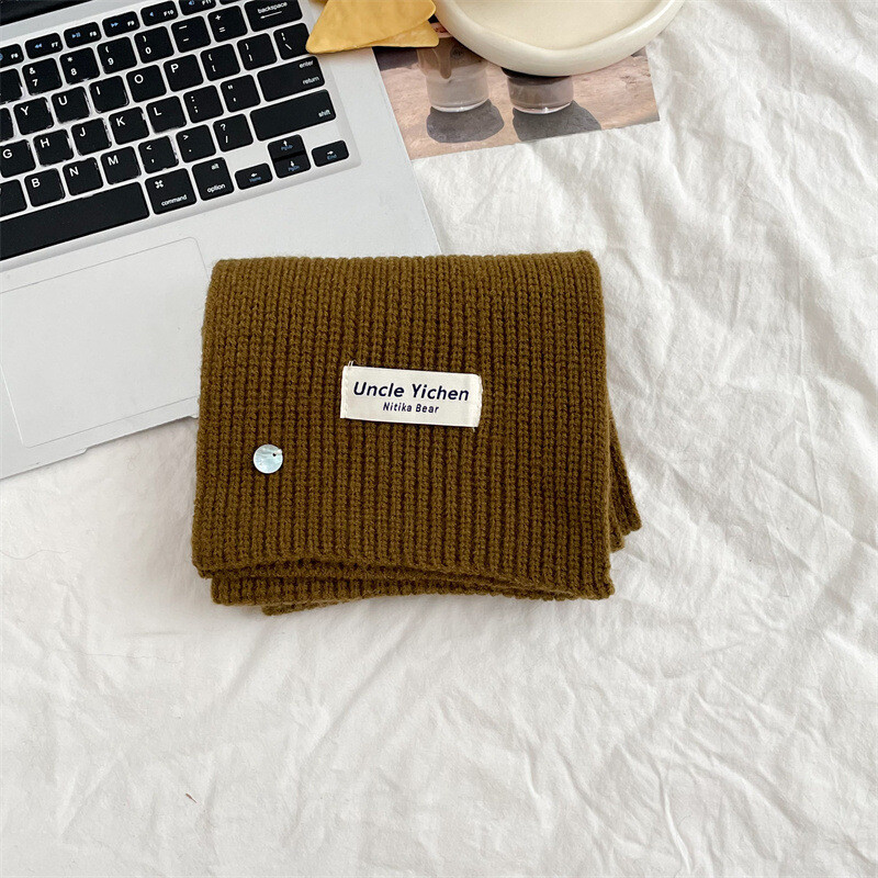 Chic dječji pleteni šal za dječake i djevojčice Jednobojni bijeli naljepnica Mali školjkasti zimski topli mekani šal