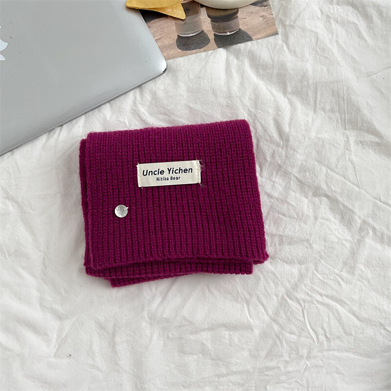 Chic dječji pleteni šal za dječake i djevojčice Jednobojni bijeli naljepnica Mali školjkasti zimski topli mekani šal