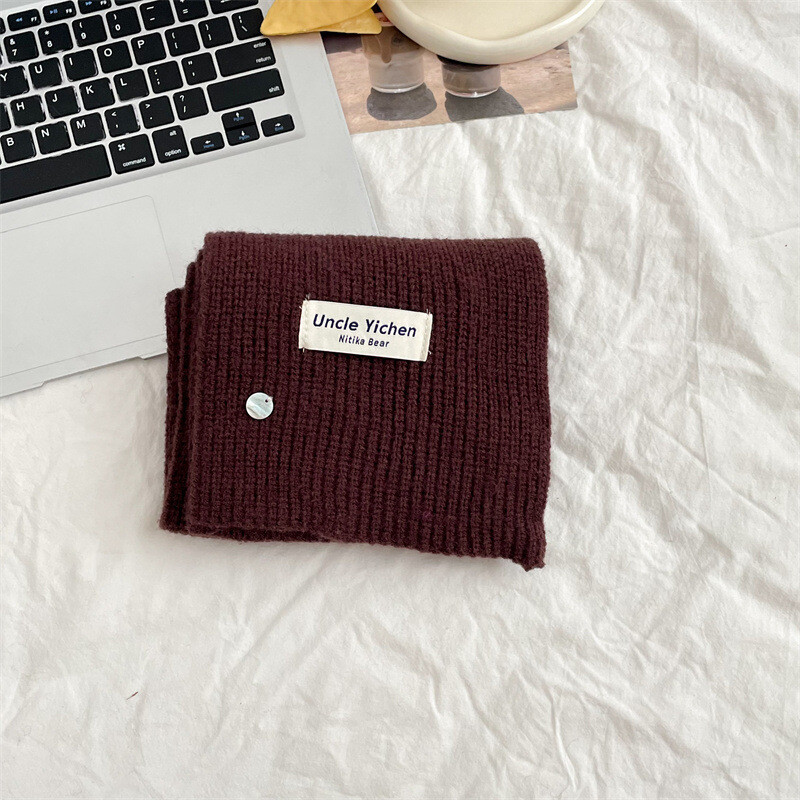 Chic dječji pleteni šal za dječake i djevojčice Jednobojni bijeli naljepnica Mali školjkasti zimski topli mekani šal