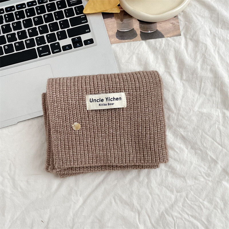 Chic dječji pleteni šal za dječake i djevojčice Jednobojni bijeli naljepnica Mali školjkasti zimski topli mekani šal