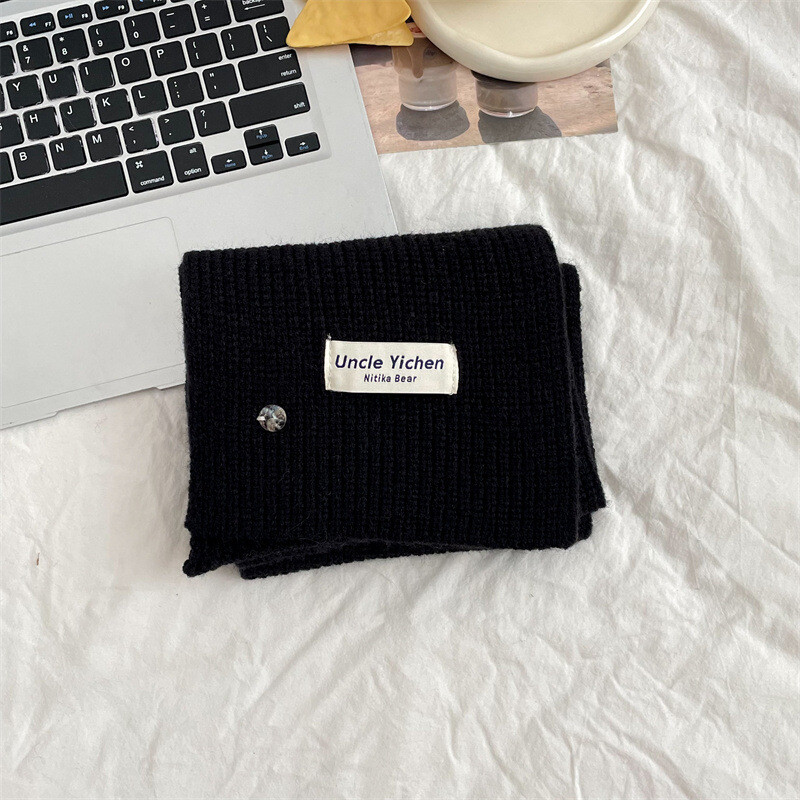 Chic dječji pleteni šal za dječake i djevojčice Jednobojni bijeli naljepnica Mali školjkasti zimski topli mekani šal