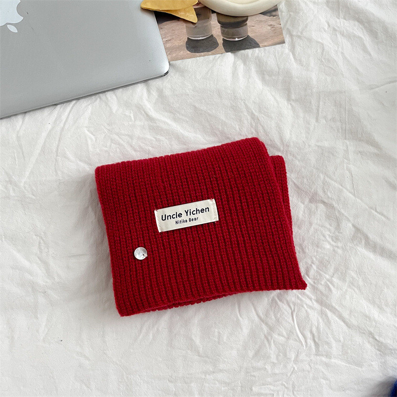 Chic dječji pleteni šal za dječake i djevojčice Jednobojni bijeli naljepnica Mali školjkasti zimski topli mekani šal