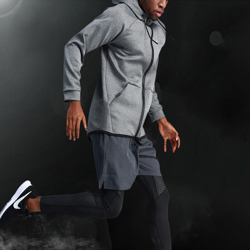 Muška ležerna sportska jakna s kapuljačom Proljeće Jesen Kaput za trčanje na otvorenom Gym Fiess Odjeća za vježbanje Top Znoj Prozračna