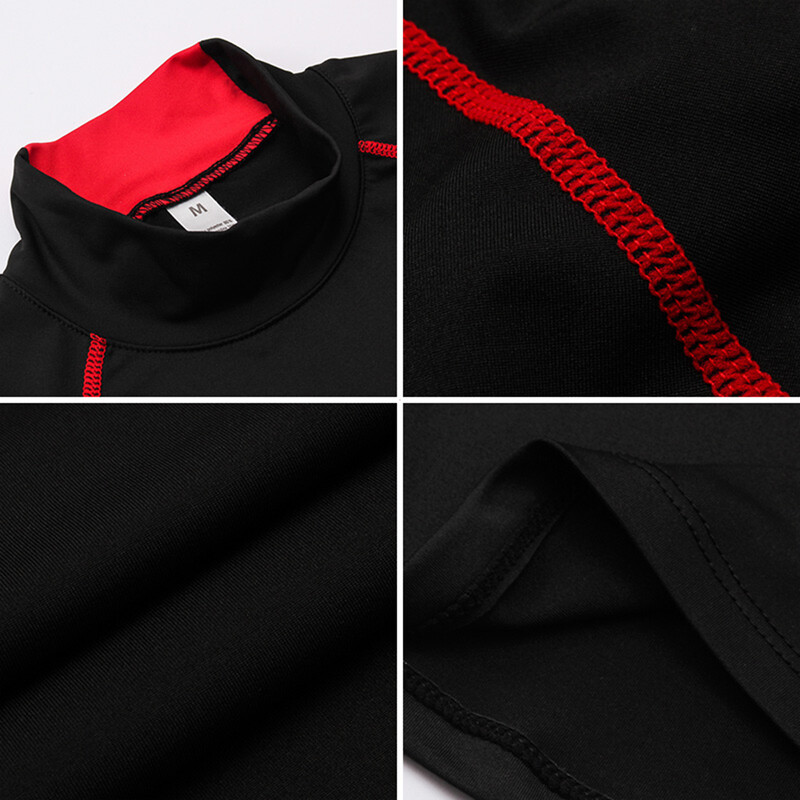 Muške kompresijske majice s dugim rukavima s visokim ovratnikom Cool Dry Zaštita od sunca Sportske tajice Potkošulje Majice za trčanje u teretani