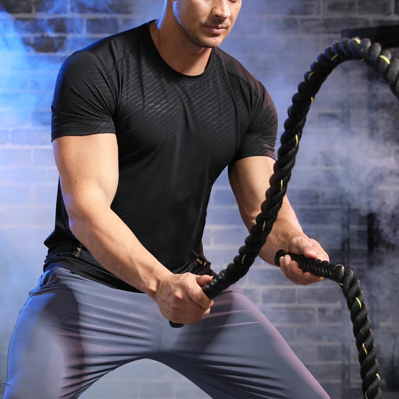 Muškarci Tajice za vježbanje mišića u teretani Sport za trčanje Brzosušeća majica Badminton Tenis Kratki rukavi Aktivna odjeća za trčanje Velika veličina 5XL