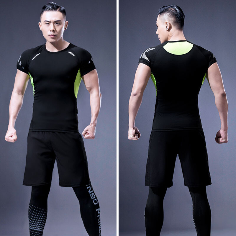 Muška kompresijska majica za trčanje Fitness Uska sportska majica kratkih rukava Majice za trčanje za vježbanje Sportska odjeća Brzosušeća majica