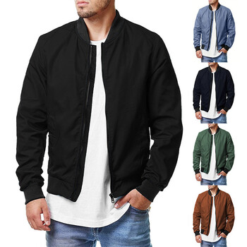 Ανοιξιάτικο φθινόπωρο 2024 Casual Solid Fashion Slim Bomber Jacket Ανδρικό παλτό Νέα άφιξη Μπουφάν μπέιζμπολ Ανδρικό μπουφάν 5XL Top